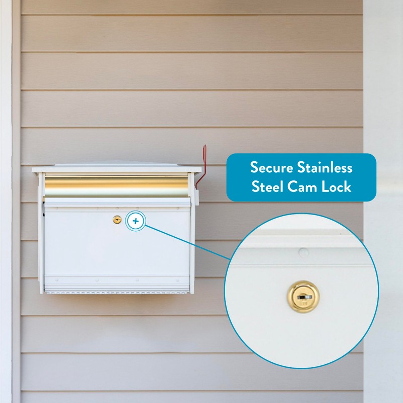 Architectural Mailboxes MailSafe™ Locking, Wall-Mounted Mailbox for Outside, Rust-Resistant Plastic