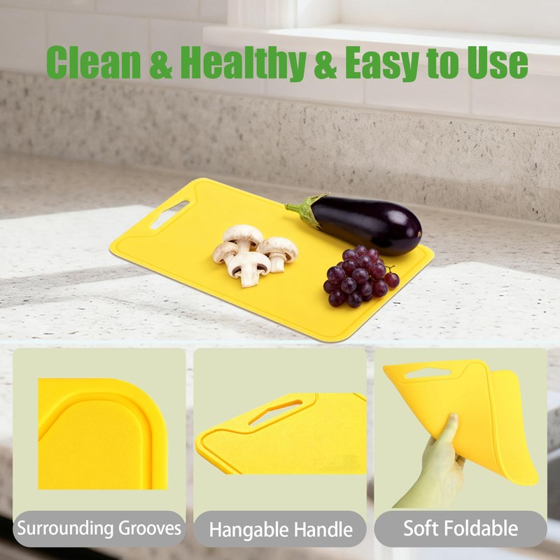 Jerliflyer Silicone Cutting Board,8.6 * 11.8in BPA Free Flexible Kitchen