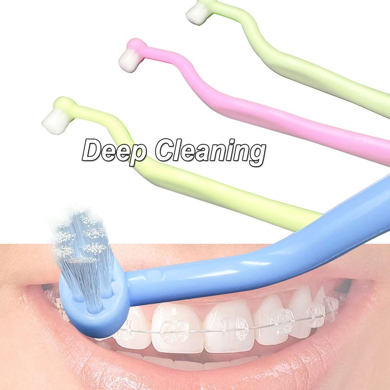 HRASY Orthodontic Toothbrush Small Tuft Toothbrush Tiny Compact Interspace Brush