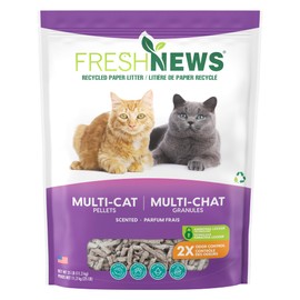 Fresh News Multi-Cat Non Clumping Paper Cat Litter, 25 Pound, Packaging May Vary