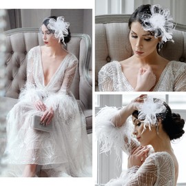 Zando Women's Fascinators for Women Kentucky Derby Hat for Women Fashion Retro Tea Party Hat Accessories for Girls Flower Mesh Feather Headband Ladies Headwear Clip for Wedding Green with Black Hair