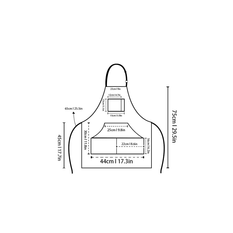 Dadidyc Denim Jean Tool Apron with 4 Pockets Waterproof Adjustable