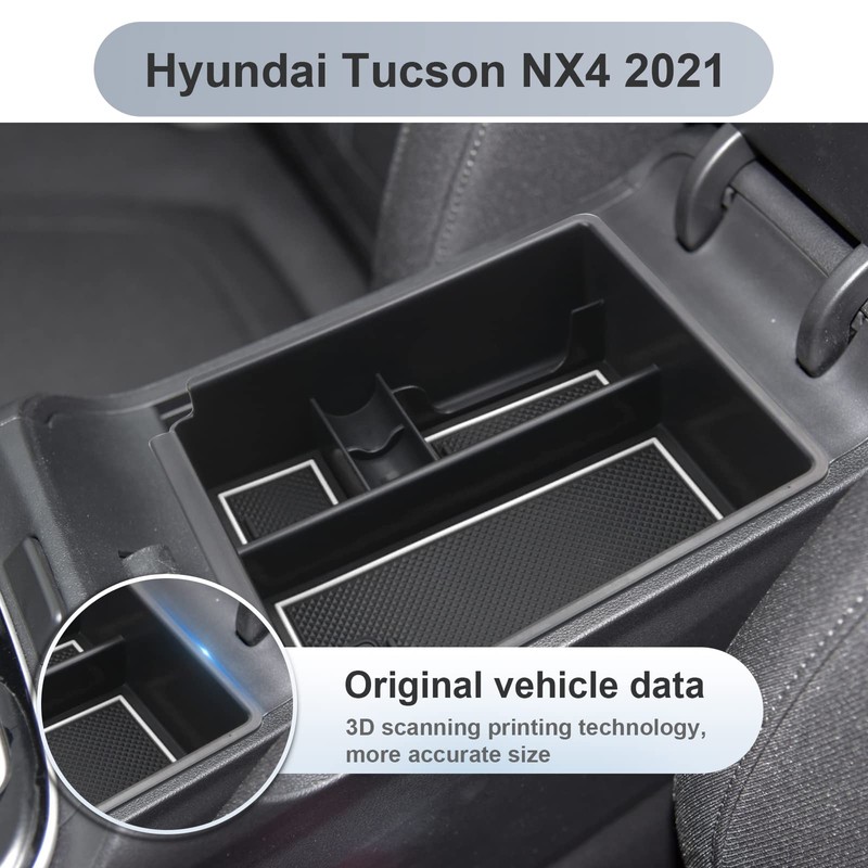 SKTU Central Armrest Storage Box compatible with Hyundai Tucson NX4