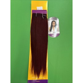 OUTRE PURPLE PACK  100% HUMAN HAIR YAKI WEAVE 12" Color #425. Red Wine