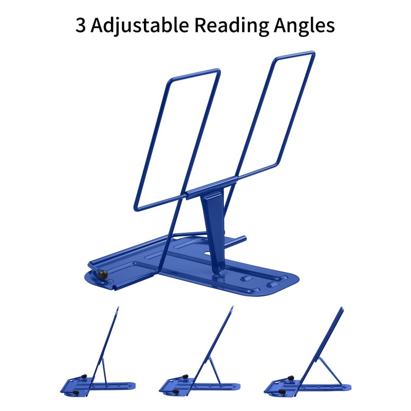 MSDADA Metal Book Stand for Desk, Adjustable Reading Rest Book