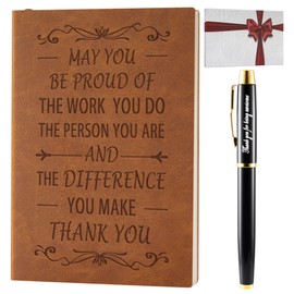 Thank You Gifts Leather Writing Journal Notebook with Pen Set May You be Proud of the work You Do Inspirational Gifts Appreciation Gifts for Women Men Employee Boss Volunteer Nurse Teacher Coworkers