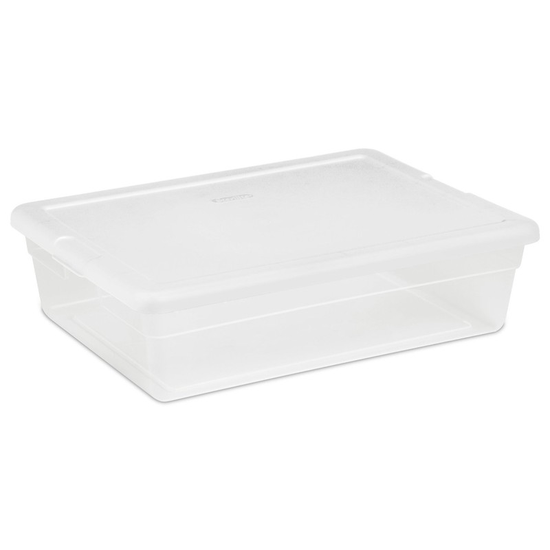 Sterilite 28 Qt Underbed Storage Box, Stackable Bin with Lid,