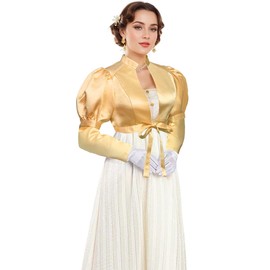 UniqKaliber Regency Spencer Jacket for Women,High Waist Blouse Tops Victorian Ball Gown Costume
