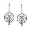 Bling Jewelry Leaf Feather Dream Catcher Dangle Leverback Earrings 925