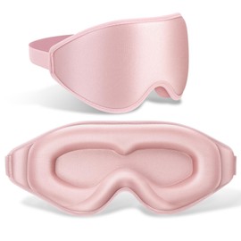 FlyCoco FlyCoco 99% Fully Block Out Light Eye Sleep Mask, 3D Deep Contoured Eyes Cover Zero Pressure, Long Lash Extension Eyes Mask with Adjustable Straps for Sleeping Travel Home Nap Rest Women Men (Pink)