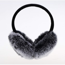 Rabbit Hair Earmuff for Winter, Soft and Warm,Foldable and Easy Carry (Black)