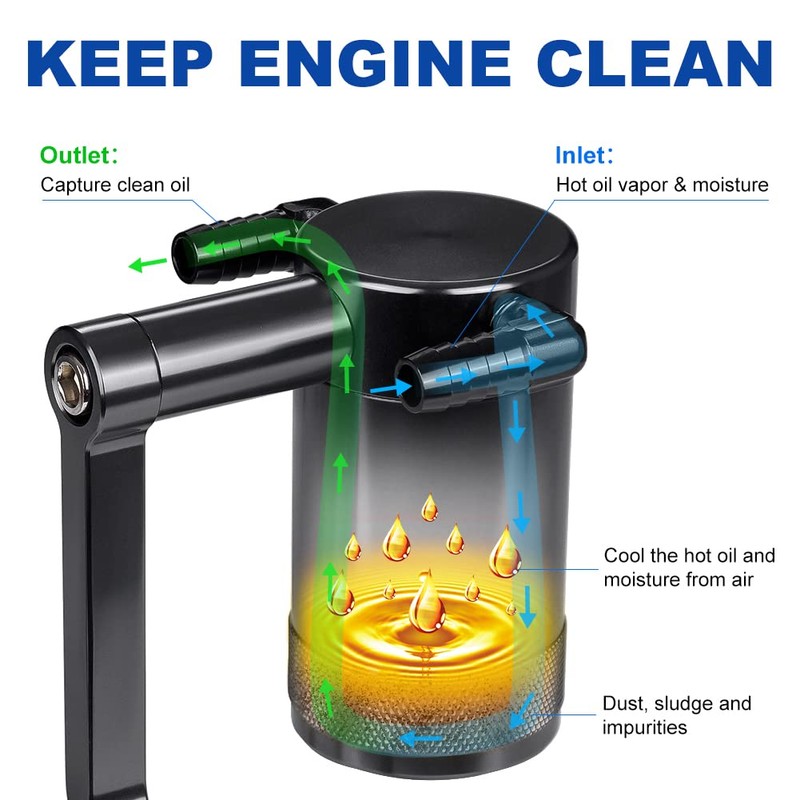 JDMON Oil Catch Can Oil Separator Reservoir Tank Compatible with