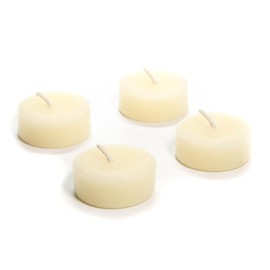 100% Pure Raw Beeswax Tea Lights Candles Refills (no Cup) Organic Hand Made, IVORY (24 Pack)