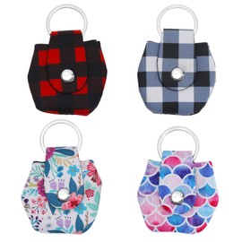 The Lord of the Tools 4 x Hundemarken-Schalldämpfer mit Etikettenring, tauchfähig, Baumwollstoff, Hundemarken-Halter, Taschen-Schutz für Hunde, Katzen, Haustiere, 6 x 5,7 cm