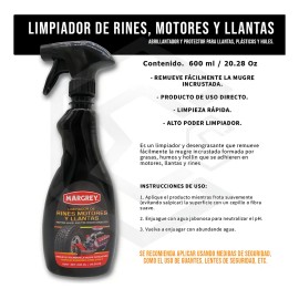 Limpiador De Rines, Motores Y Llantas 600ml Margrey Color Transparente