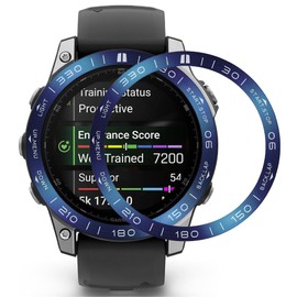GIOPUEY Bezel Protective Cover Compatible with Garmin Fenix 8 47mm, Aluminum Alloy Metal Watch Ring - Blue