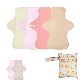 AIO Compresas menstruales de tela reutilizables y lavables, 5 unidades, con minibolsa húmeda, 18 x 25 cm