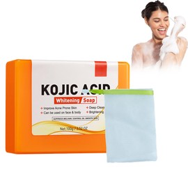 Rostblant 100g Kojic acid SoapKojic Acid Soap,Lieferung mit zwei Seifenschaumnetzen, Kojisäure-Seife, Tiefenreinigung Kojisäure-Seife für alle Hauttypen Cremes (40)