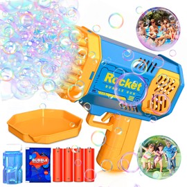 Máquinas para Burbujas, 40 Agujeros Pistola de Burbujas, Soplador Automático de Burbujas con LED de Luz, Pistolas Burbujas Gatling Grande, Bubble Machine para Hacer Pompas de Jabón, Jardin, Bodas