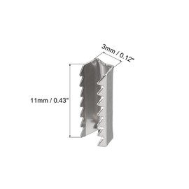 uxcell Fold Over Crimp End Caps, 200Pcs 11mm x 3mm Ribbon Crimp End Fasteners for Leather Decoration DIY Accessories, Silver Tone