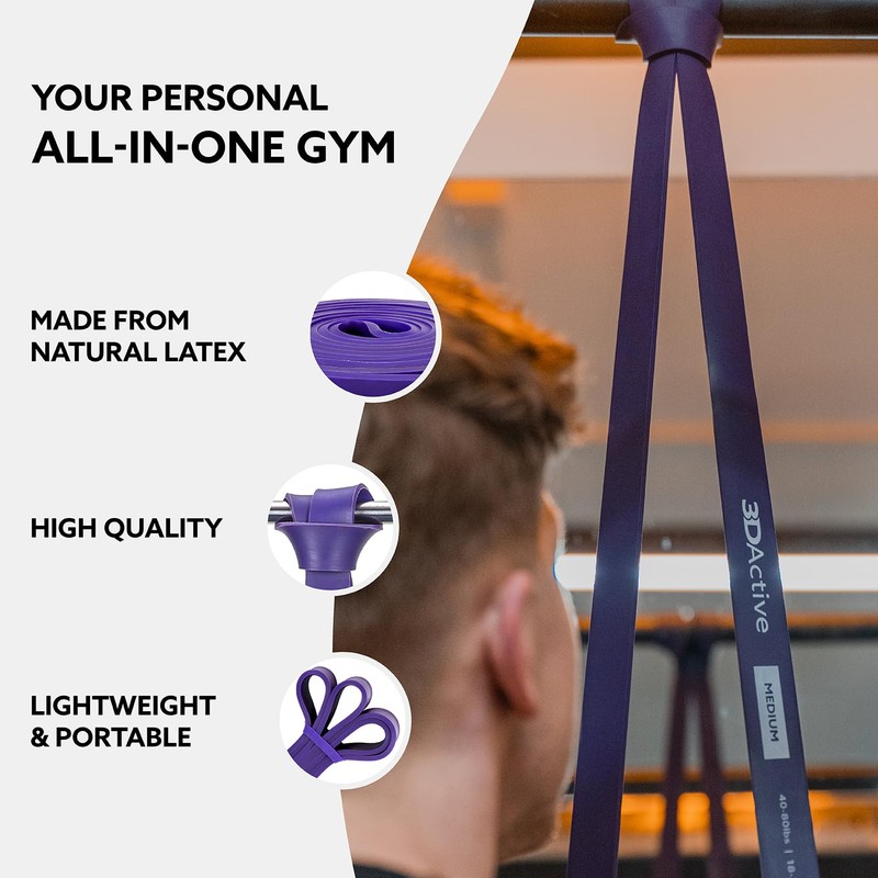 3DActive Pull Up Power Bands - Resistance Band for Strength