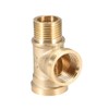 sourcing map Brass Tee Pipe Fitting G1/2 Male x G1/2