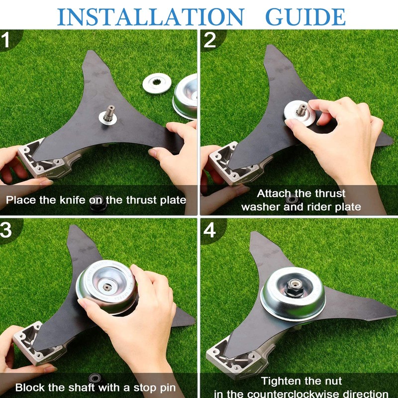 Gekufa Brush Cutter Blade 3T with Blade Adapter Kit for