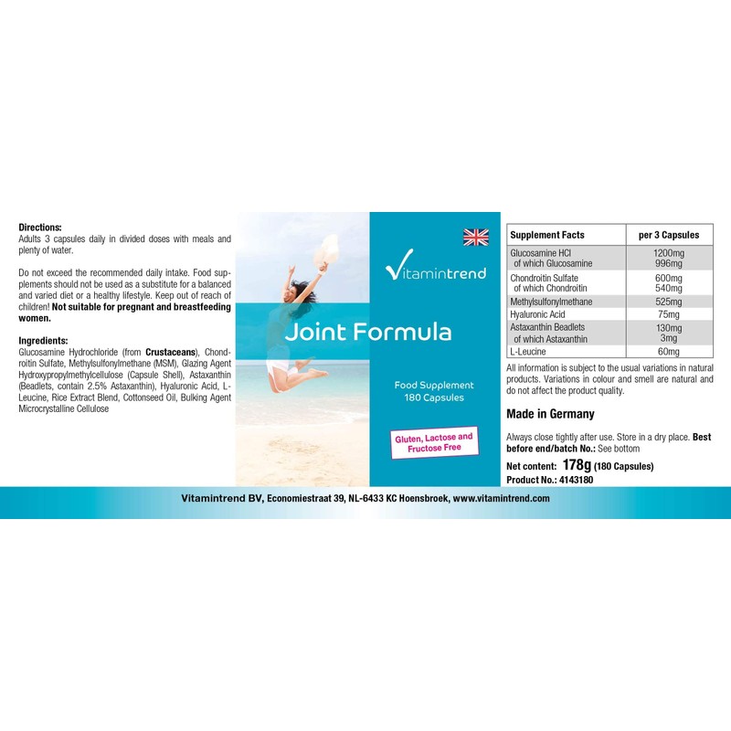 Joint Capsules - High Dose - 180 Capsules - with