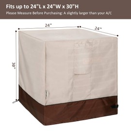Bestalent AC Cover for Air Conditioner Cover Outside Unit Outdoor Central Fits up to 24 x 24 x 30 inches