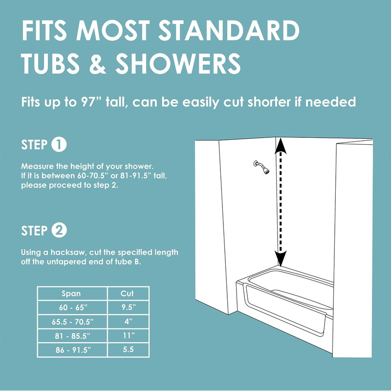 Zenna Home Shower Tension Pole Caddy, Satin Nickel