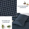 Navy Plaid Comforter Set Queen Size, 3 Pieces Blue Grid