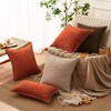 ANRODUO Pack of 2 Rust Chenille Throw Pillow Covers 18x18