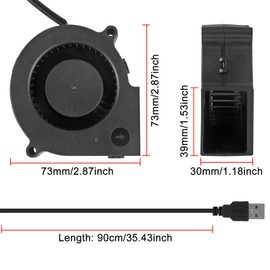 ACEIRMC 4pcs 75x30mm Blower Cooling Fan Turbine Centrifugal Fan 5V Brushless USB Sleeve Bearing/Dual Ball Bearing 2 pin Computer Fan Multi Used