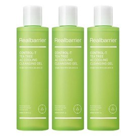 Real Barrier Control T Tea Tree AC Cooling Cleansing Gel, 200ml, 3 pcs / 리얼베리어 컨트롤 T 티트리 AC 쿨링 클렌징 젤, 200ml, 3개