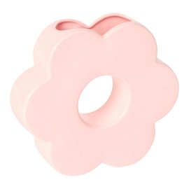 DOIY - Modern Decorative Vase - Daisy Shape Design - Made with Ceramic - Vase for Flowers - Decorative Vase - Pink - 5x20x18cm