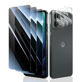 Fynorao Privacy Screen Protector and Camera Lens Protector for Motorola Moto G 5G 2024, Double Shatterproof Anti-Spy Tempered Glass Film, Private Protection, [Anti-Scratch][9H Hardness], 3-Pack Each