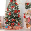 ALAZA Gold Christmas Tree Skirts Pattern Large Wicker Xmas Tree