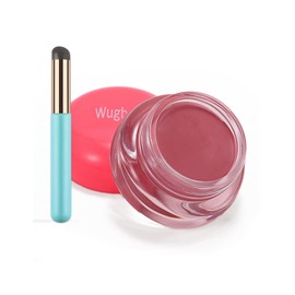 Wugbc Cream Blush Multi-Use for Lip and Cheek Tint, Matte Finish Buildable Lightweight Formula Lipstick Blush Pot Highly Pigmented Natural Makeup