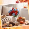 Wavyknot 6 Pcs Artificial Chrysanthemum Flower Blue and Orange Faux