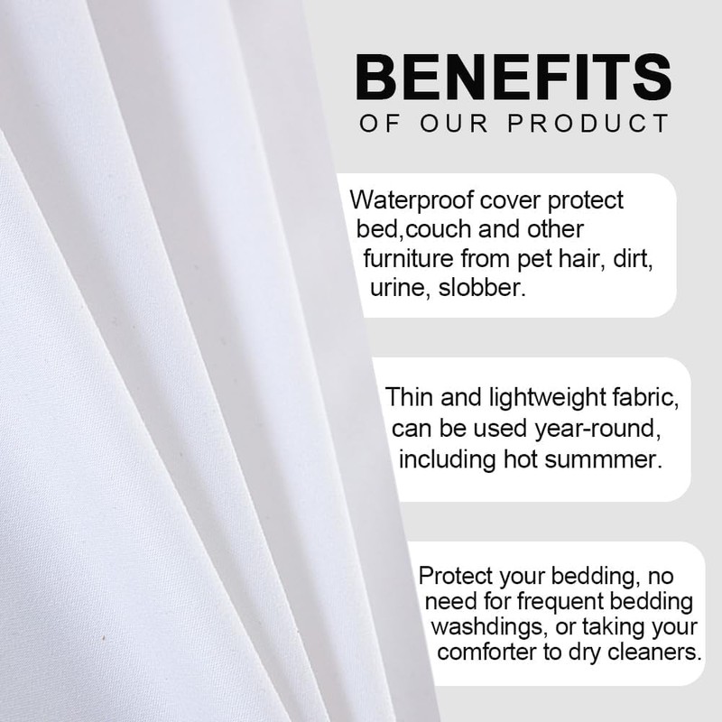 DUJUIKE 100% Waterproof Protective Blanket or Liner for Bed, Mattress