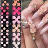 12 Grids Flower Nail Charm for Acrylic Nails Rose Flowers