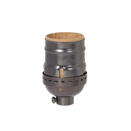B&P Lamp® Short Keyless, Aluminum Medium Base Lamp Socket with Antique Bronze Finish