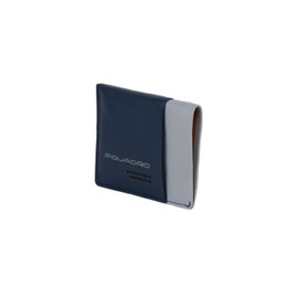 PIQUADRO Simple Leather Credit Card Holder, blue, Minimalist