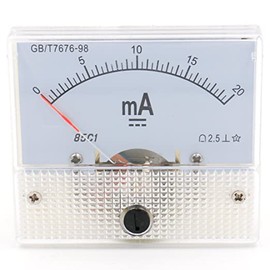 Heschen 85C1-20mA Rectangle Panel Mounted Current Meter Ammeter Tester DC 0-20 mA Class 2.5 White