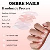 DMQ French Ombre Press on Nails Set, 240Pcs Square Nude