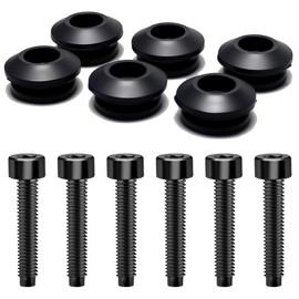 AC-MTORC 6 PCS Aluminum T27 Detachable Windshield Bushing Grommets Screws Kit for Harley Softail FXLRST 117 Low Rider ST EI Diablo FXRST M8 2022-2025（Black）