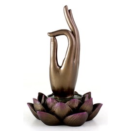 Top Collection Quemador de incienso Vitarka Mudra mano de Buda y flor de loto