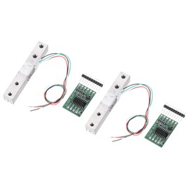 QUARKZMAN Set of 2 Digital Load Cell Weight Sensor 10 kg + HX711 Module Weighing Sensor 24 Bit Precision A/D Dual Channel for DIY Portable Electronic Kitchen Scale Kit