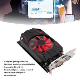 GTX1050 2GB DDR5 Gaming Graphics Card, 128bit 5000MHZ Core Frequency, 2560x1600 Resolution, Support for DirectX 12, PCI Express 2.0 16X Slot, Cooling Module