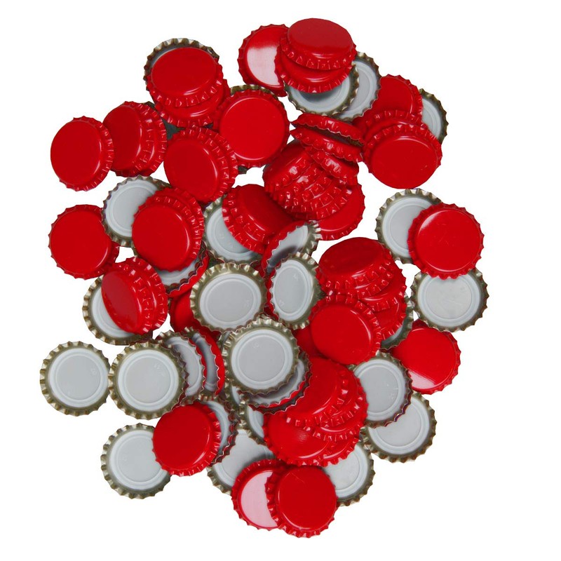 BALLIIHOO Pack of 250 Crown Bottle Caps - Red
